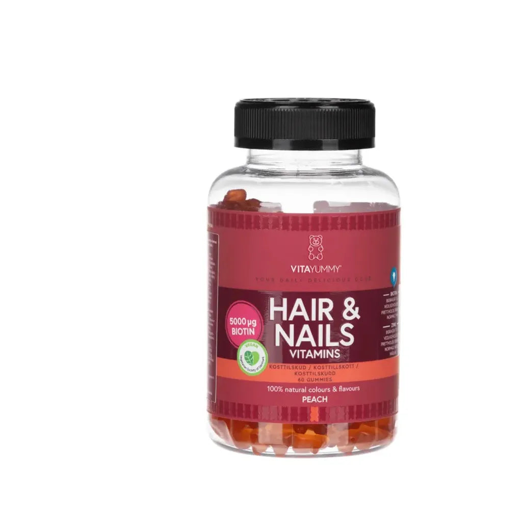 VitaYummy Hair & Nails Vitamins Peach ravintolisä-Kauneustori-Kauneustori