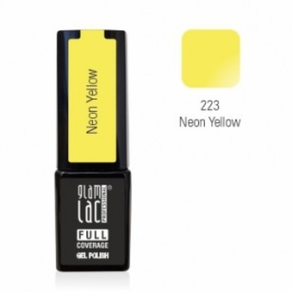 GlamLac Full Coverage Gel Polish 223 Neon Yellow 6 ml-Glamlac full Coverage-Kauneustori