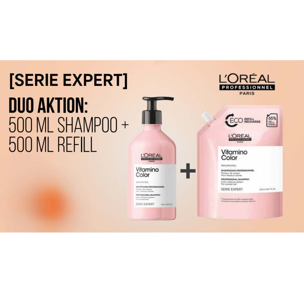 L'Oréal Professionnel Vitamino Duo set : 500 ml Shampoo + 500 ml Refill-Loreal-Kauneustori