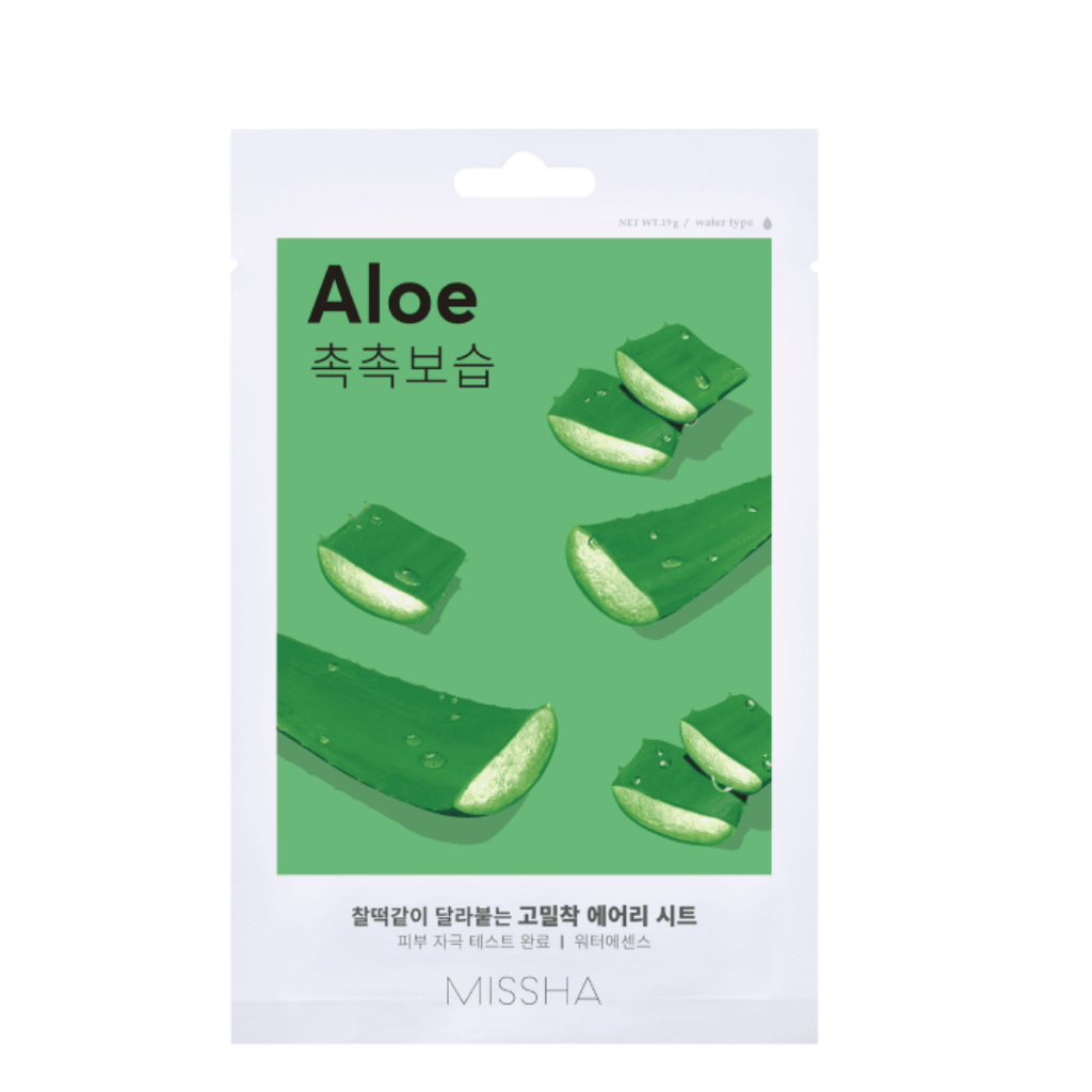 MISSHA Airy Fit Sheet Mask (Aloe)-viilentävä kosteuspommi kasvoille 19 ml-MISSHA-Kauneustori