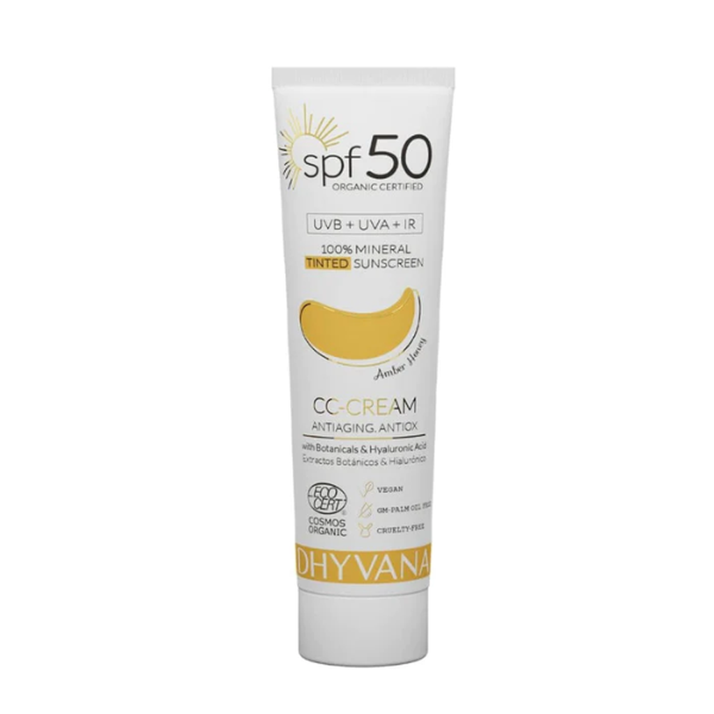 Dhyvana sävyttävä aurinkovoide kasvoille SK50, Amber Honey-Dhyvana-Kauneustori