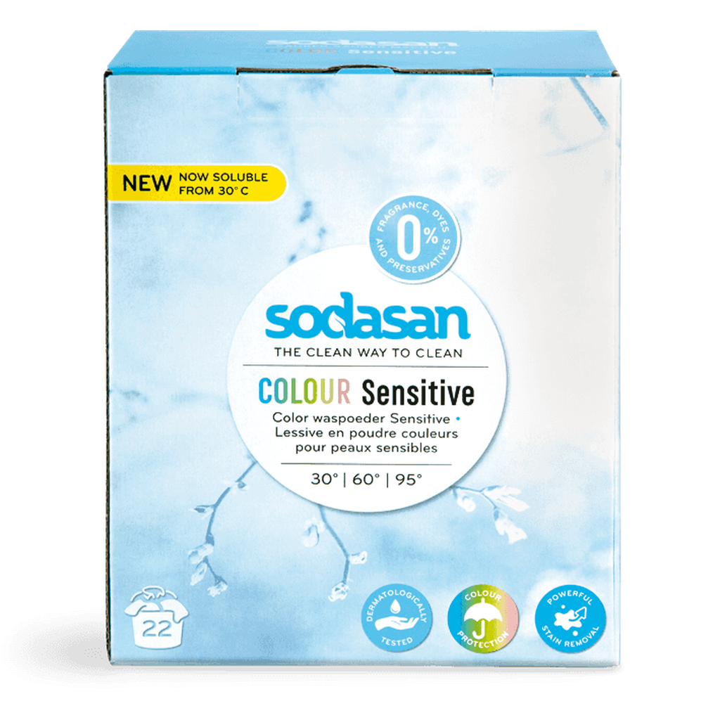 Sodasan Colour pyykinpesujauhe, Sensitive, 1,01 kg-Sodasan-Kauneustori