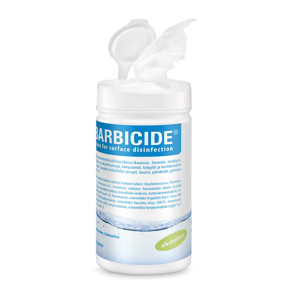 Barbicide käyttövalmiit desinfiointipyyhkeet, 100 kpl-Barbicide-Kauneustori