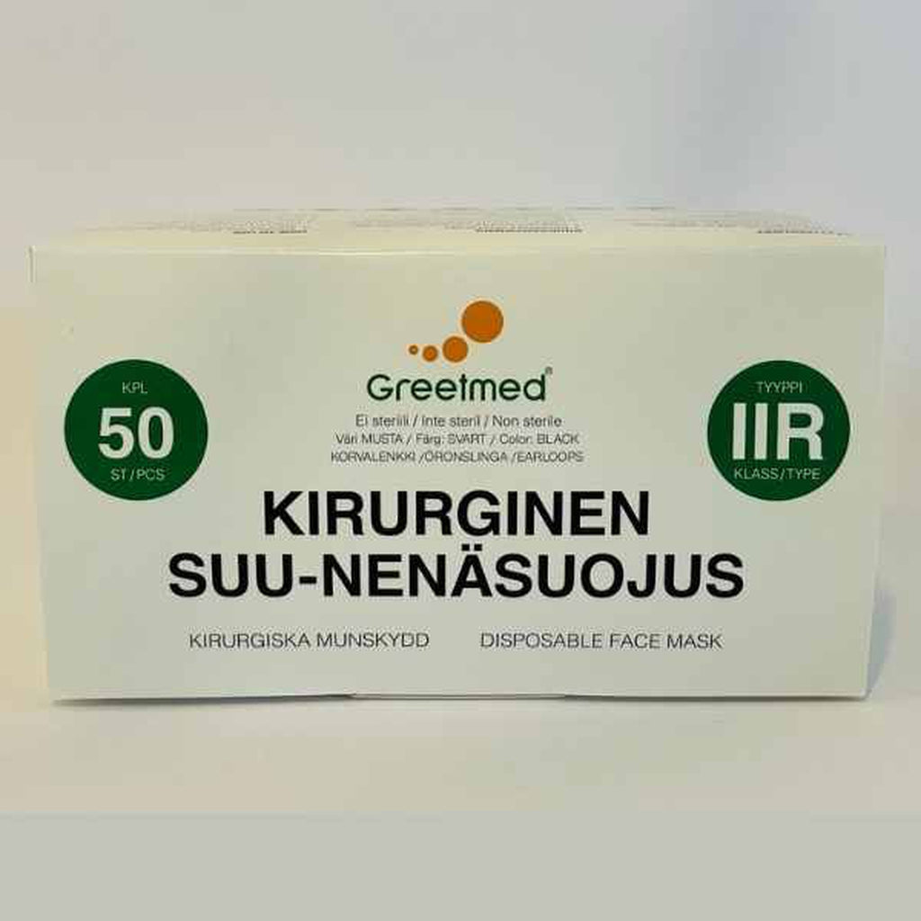 Kirurginen Kasvomaski, 50 kpl, Musta-Kauneustori-Kauneustori