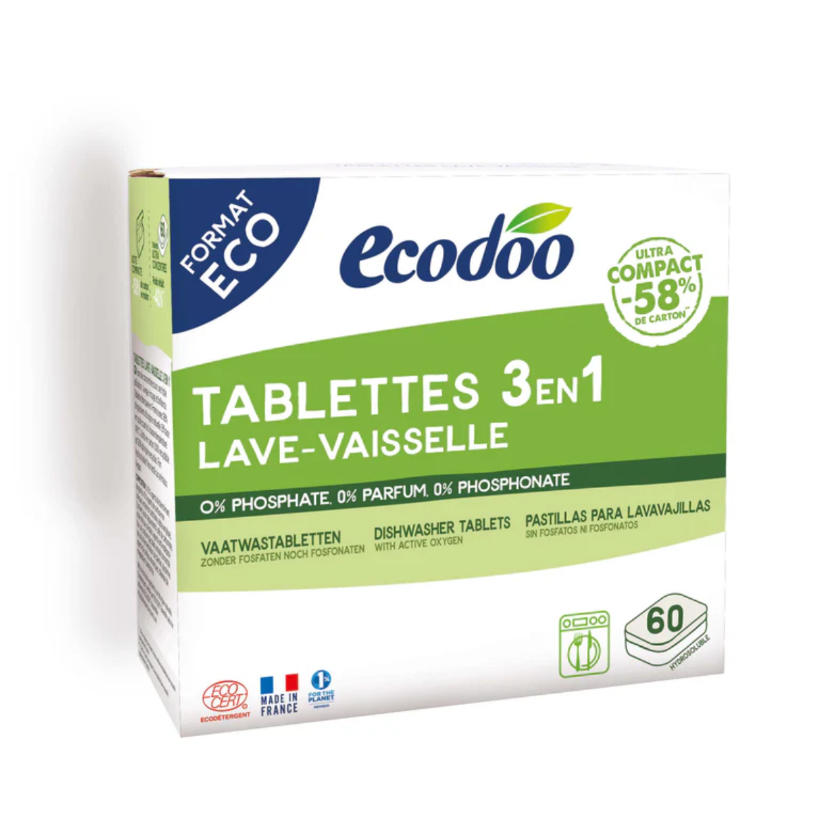 Ecodoo 3in1 astianpesutabletit, 60 tablettia