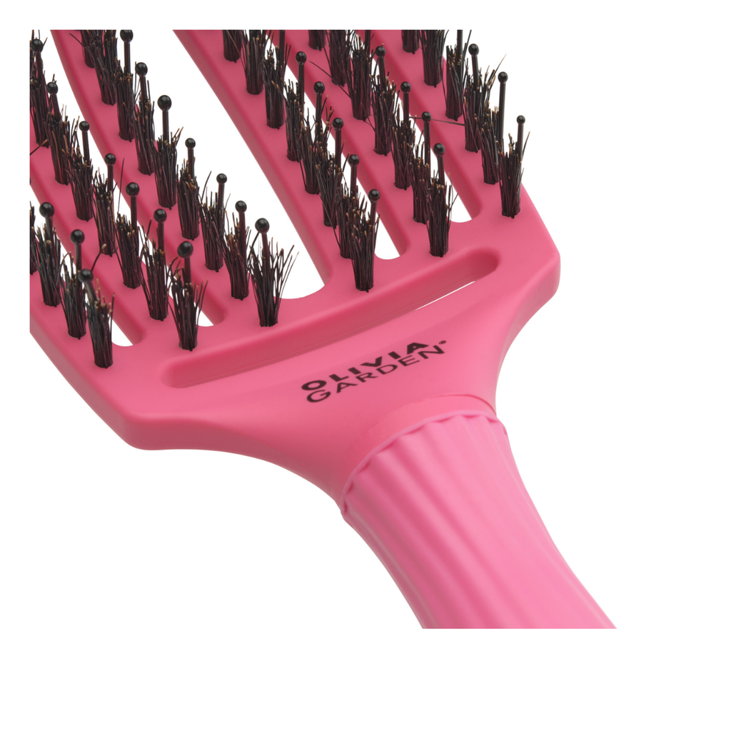 Olivia Garden Fingerbrush Care Iconic Boar & Nylon - Hot Pink Medium-Olivia Garden-Kauneustori