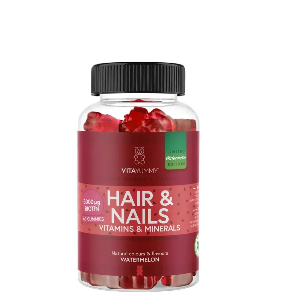 VitaYummy Hair & Nails (Watermelon) - 60 pcs. (Summer Edition 2026) ravintolisä-Kauneustori-Kauneustori
