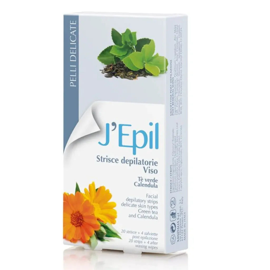 Xanitalia J'Epil Face Kylmävahaliuskat kasvoille Green Tea & Calendula 20 kpl-Xanitalia-Kauneustori