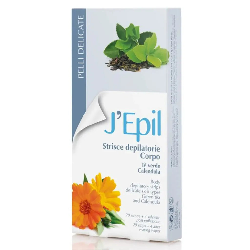 Xanitalia J´Epil Body Kylmävahaliuskat vartalolle Green Tea & Calendula 20 kpl-Kauneustori-Kauneustori
