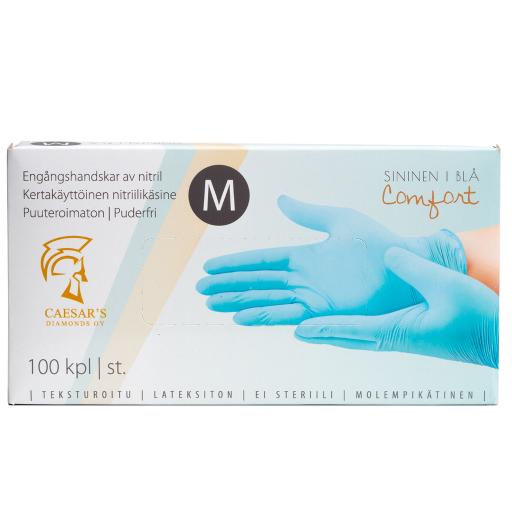 Nitriilikäsine Comfort sininen 100 kpl ,koko 8/M - Nitriilikäsineet - Comfort - Nicca.fi